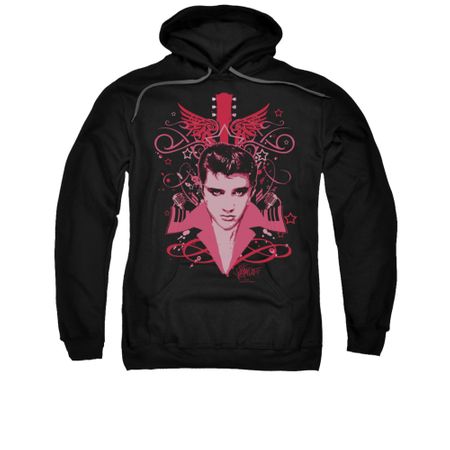 Elvis Presley Hoodie Face It Pink Black Sweatshirt Hoody