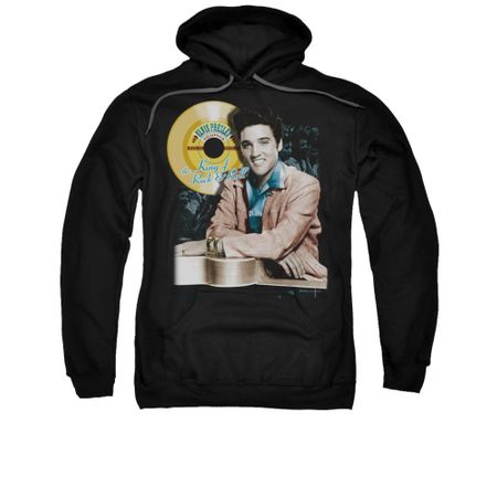 Elvis Presley Hoodie Gold Record Black Sweatshirt Hoody