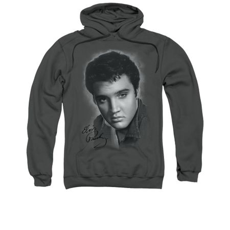 Elvis Presley Hoodie Grey Portrait Charcoal Sweatshirt Hoody