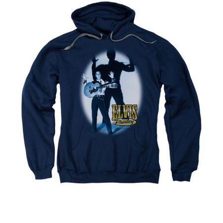 Elvis Presley Hoodie Hands Up Navy Sweatshirt Hoody
