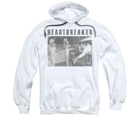 Elvis Presley Hoodie Heartbreaker White Sweatshirt Hoody