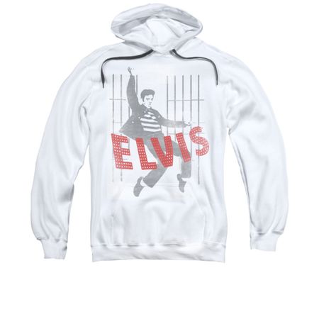 Elvis Presley Hoodie Iconic Pose White Sweatshirt Hoody