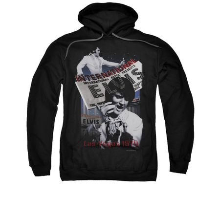 Elvis Presley Hoodie International Hotel Black Sweatshirt Hoody