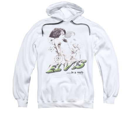 Elvis Presley Hoodie Is A Verb White Sweatshirt Hoody