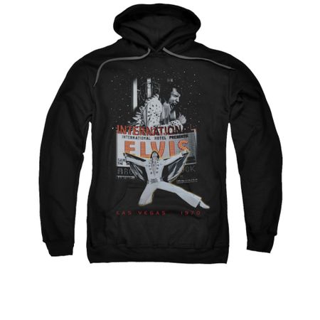 Elvis Presley Hoodie Las Vegas 1970 Black Sweatshirt Hoody