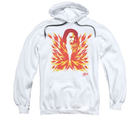 Elvis Presley Hoodie Latest Flame White Sweatshirt Hoody
