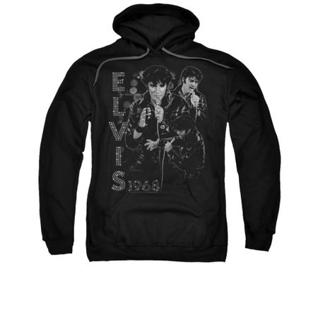 Elvis Presley Hoodie Leathered 68 Black Sweatshirt Hoody