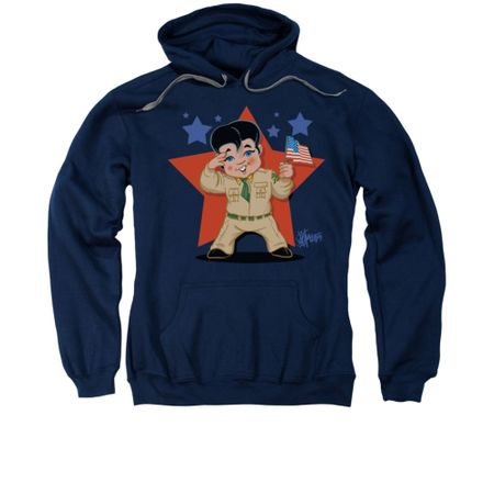 Elvis Presley Hoodie Lil GI Navy Sweatshirt Hoody