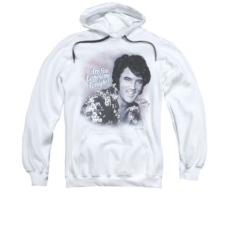 Elvis Presley Hoodie Lonesome Tonight White Sweatshirt Hoody