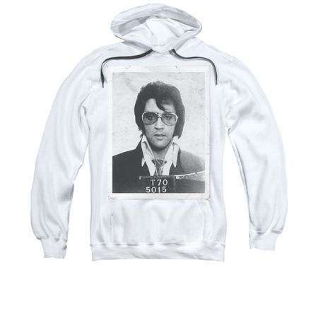 Elvis Presley Hoodie Mugshot White Sweatshirt Hoody