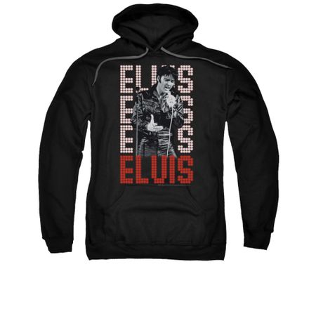 Elvis Presley Hoodie Name In Lights Black Sweatshirt Hoody