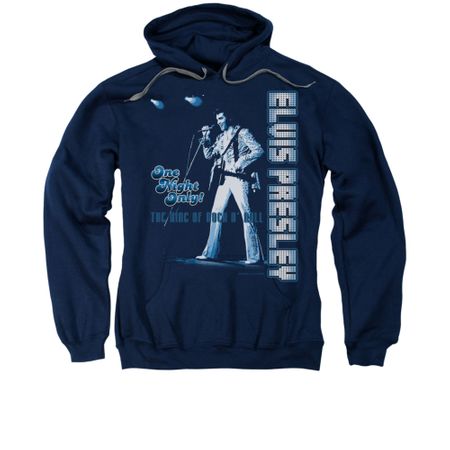 Elvis Presley Hoodie One Night Only Navy Sweatshirt Hoody