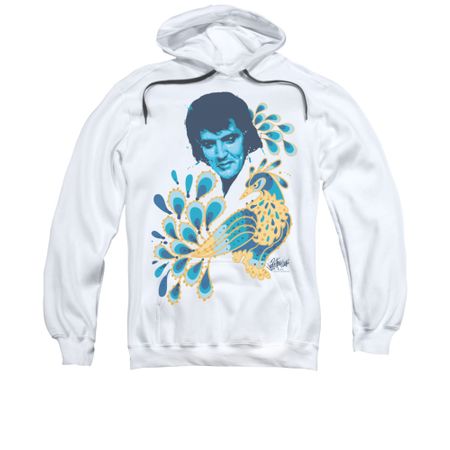 Elvis Presley Hoodie Peacock White Sweatshirt Hoody
