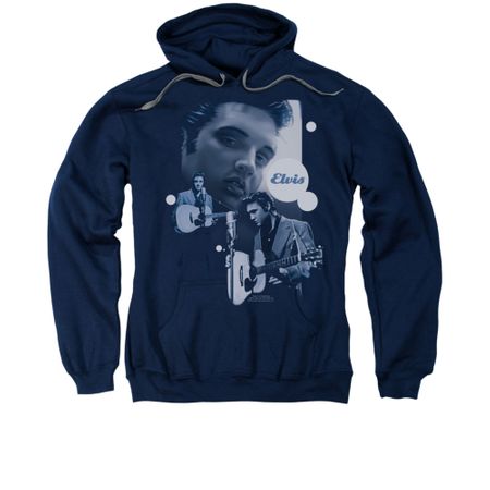 Elvis Presley Hoodie Play That Guitar Navy Sweatshirt Hoody