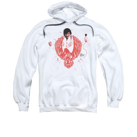 Elvis Presley Hoodie Red Pheonix White Sweatshirt Hoody