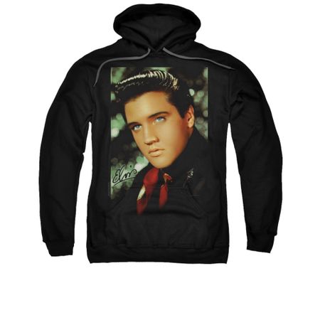 Elvis Presley Hoodie Red Scarf Black Sweatshirt Hoody