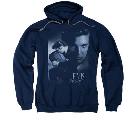 Elvis Presley Hoodie Reverent Navy Sweatshirt Hoody