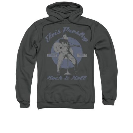 Elvis Presley Hoodie Rock & Roll Charcoal Sweatshirt Hoody
