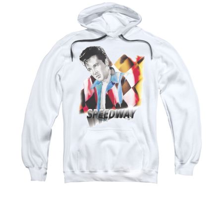 Elvis Presley Hoodie Speedway White Sweatshirt Hoody