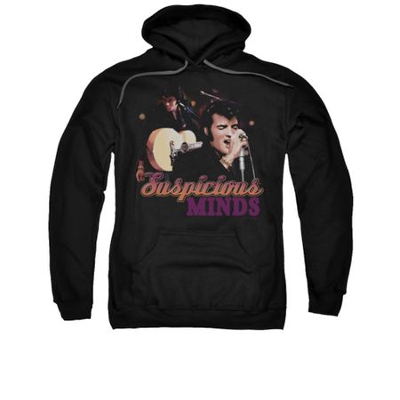 Elvis Presley Hoodie Suspicious Minds Black Sweatshirt Hoody