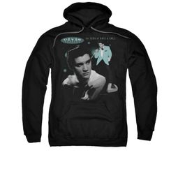 Elvis Presley Hoodie Teal Potrait Black Sweatshirt Hoody