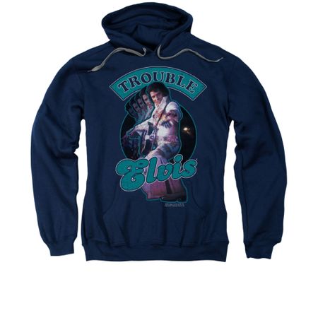 Elvis Presley Hoodie Total Trouble Soundtrack Navy Sweatshirt Hoody