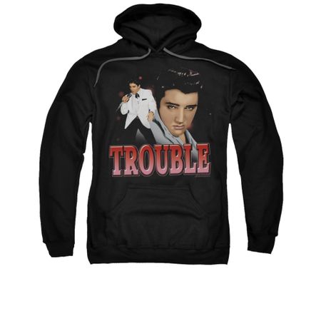 Elvis Presley Hoodie Trouble In A White Suit Black Sweatshirt Hoody
