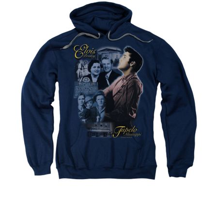 Elvis Presley Hoodie Tupelo Navy Sweatshirt Hoody