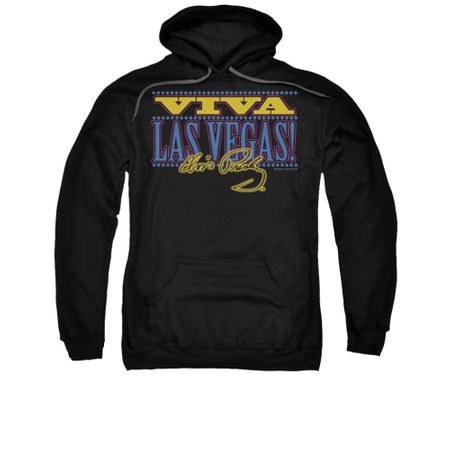 Elvis Presley Hoodie Viva Las Vegas Black Sweatshirt Hoody