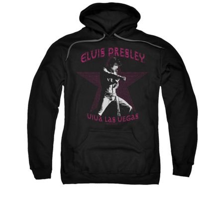 Elvis Presley Hoodie Viva Las Vegas Star Black Sweatshirt Hoody