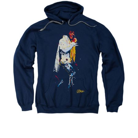 Elvis Presley Hoodie Yellow Scarf Navy Sweatshirt Hoody