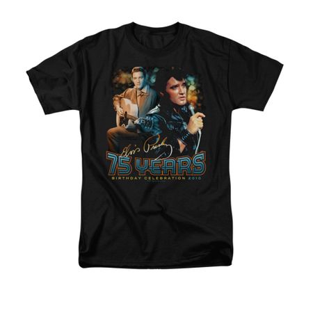Elvis Presley Shirt 75 Year Birthday Black T-Shirt