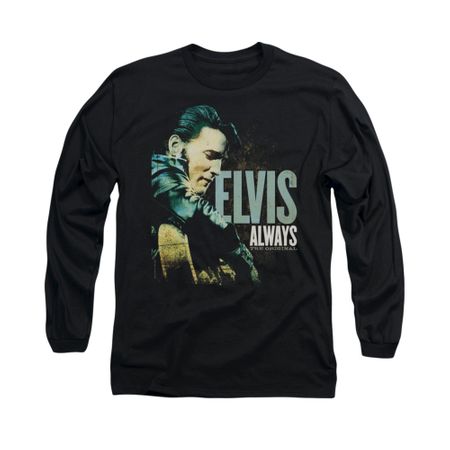 Elvis Presley Shirt Always The Original Long Sleeve Black Tee T-Shirt