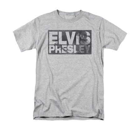 Elvis Presley Shirt Block Letters Athletic Heather T-Shirt