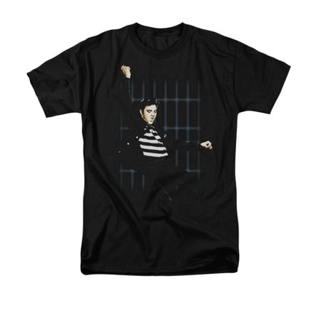 Elvis Presley Shirt Blue Bars Black T-Shirt