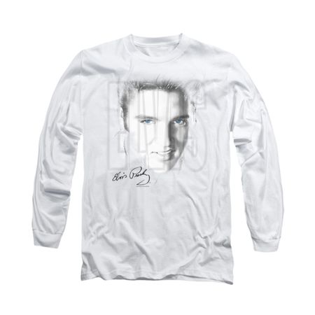 Elvis Presley Shirt Blue Eyes Long Sleeve White Tee T-Shirt