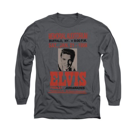 Elvis Presley Shirt Buffalo 1956 Long Sleeve Charcoal Tee T-Shirt