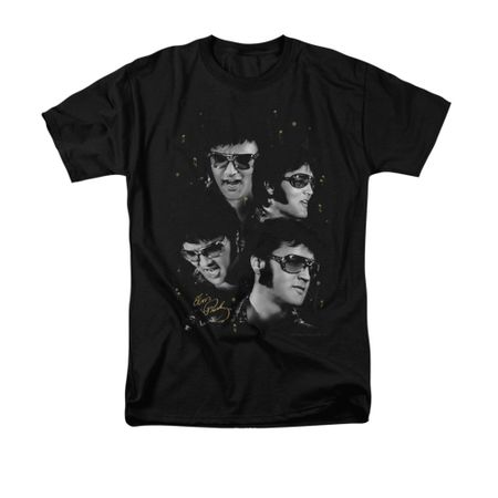 Elvis Presley Shirt Faces Black T-Shirt