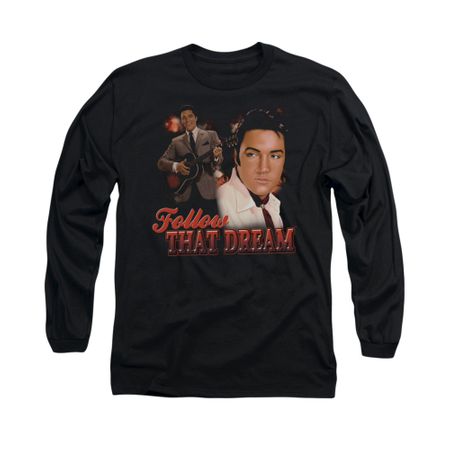 Elvis Presley Shirt Follow That Dream Long Sleeve Black Tee T-Shirt