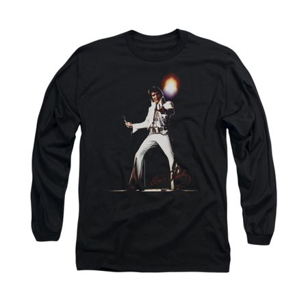 Elvis Presley Shirt Glorious Long Sleeve Black Tee T-Shirt