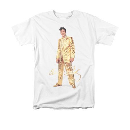 Elvis Presley Shirt Gold Suit White T-Shirt