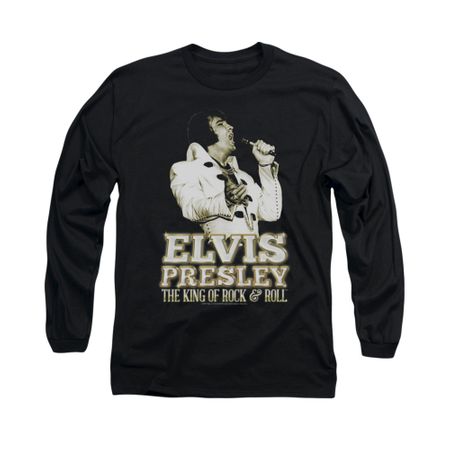 Elvis Presley Shirt Golden Glow Long Sleeve Black Tee T-Shirt