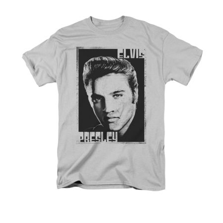 Elvis Presley Shirt Graphic Portrait Silver T-Shirt