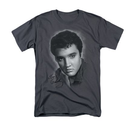 Elvis Presley Shirt Grey Portrait Charcoal T-Shirt