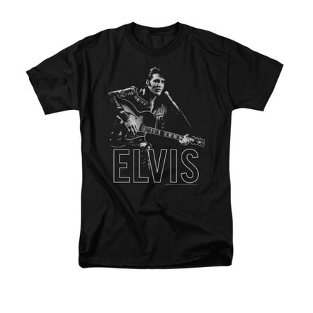 Elvis Presley Shirt Guitar In Hand Black T-Shirt