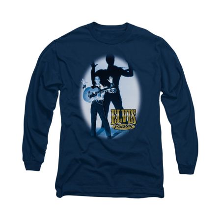 Elvis Presley Shirt Hands Up Long Sleeve Navy Tee T-Shirt