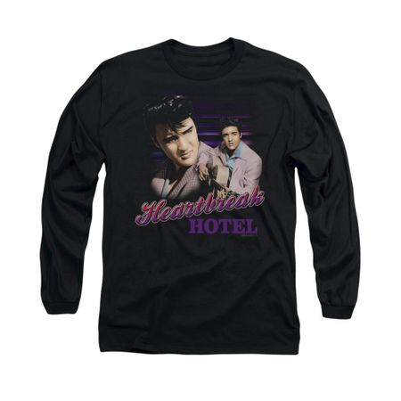 Elvis Presley Shirt Heartbreak Hotel Long Sleeve Black Tee T-Shirt