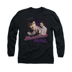 Elvis Presley Shirt Heartbreak Hotel Long Sleeve Black Tee T-Shirt Elvis Presley Shirt Heartbreak Hotel Long Sleeve Black Tee T-Shirt