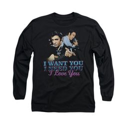 Elvis Presley Shirt I Want You Long Sleeve Black Tee T-Shirt Elvis Presley Shirt I Want You Long Sleeve Black Tee T-Shirt