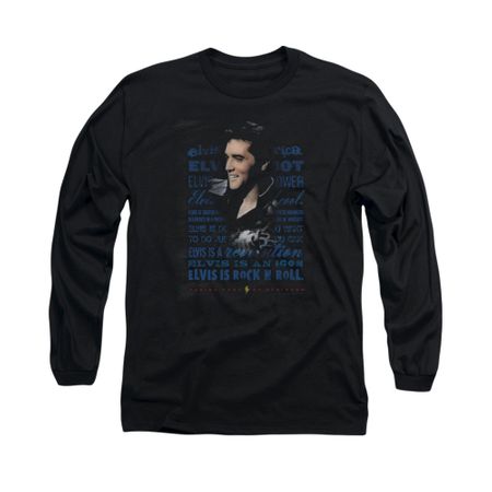 Elvis Presley Shirt Icon Long Sleeve Black Tee T-Shirt